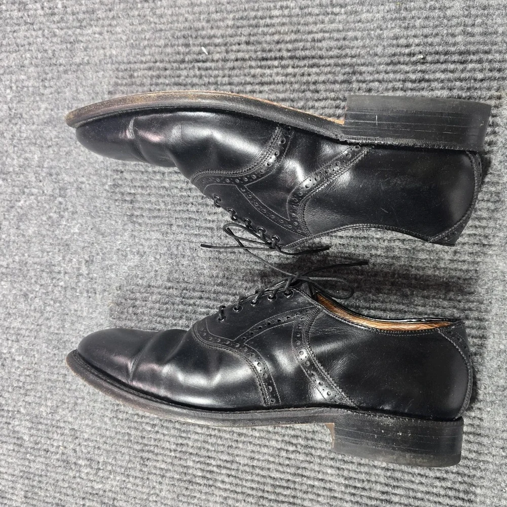 Johnston & Murphy‎ Shoes Mens Size 10 EEE/E Black Leather Cap Toe Brogue Oxford